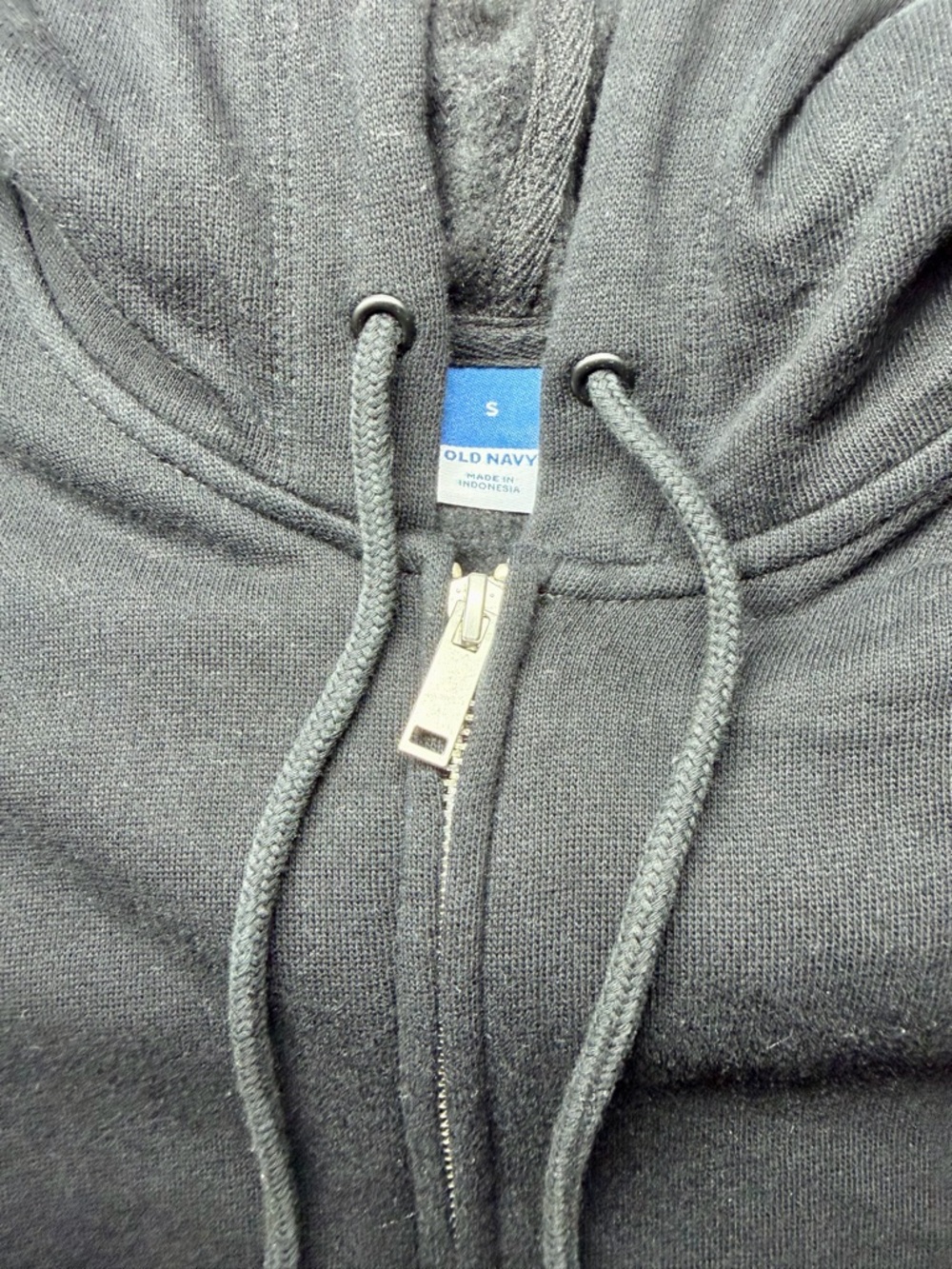 Old Navy Black Heavyweight Oversized Full‑Zip Fleece Hoodie Men’s Size S - Picture 3 of 9